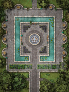 Beautiful animated gardens D&D battle map pack