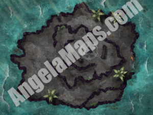 D&D ashen island battle map encounter