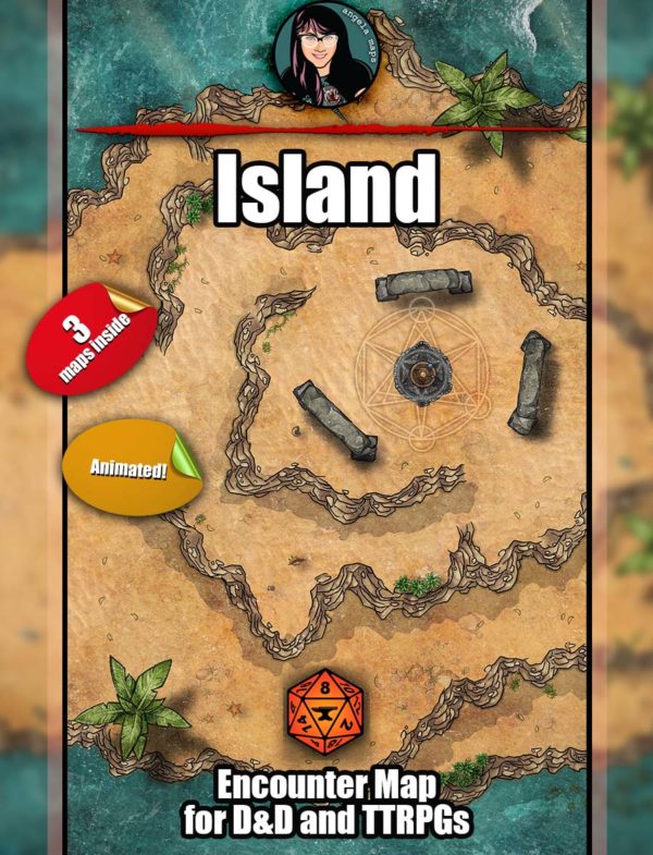 Island battle map pack for D&D with Foundry VTT support