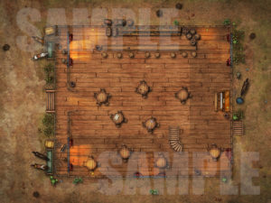 Western style saloon battlemap D&D encounter