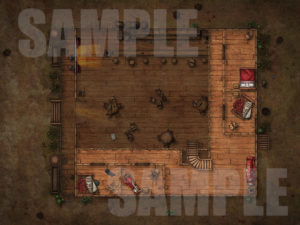 Trashed upstairs D&D battlemap