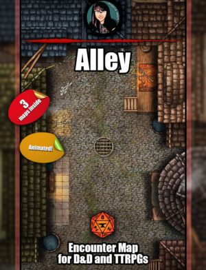 Alley battle map for D&D encounter