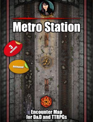 Metro Station battle map pack - Foundry VTT support.  JPG/WEBM