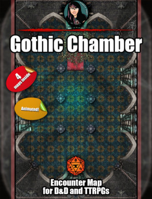 Gothic chamber for map battle map pack for D&D or pathfinder from Angela Maps