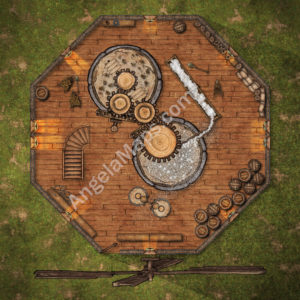 D&D Mill battle map encounter - 3 stories tall