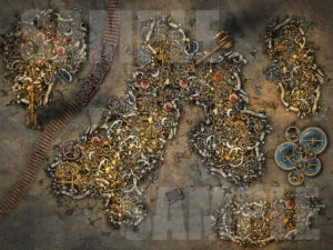 Scrap Yard, or modron burial ground, or metal planet battle map for D&D