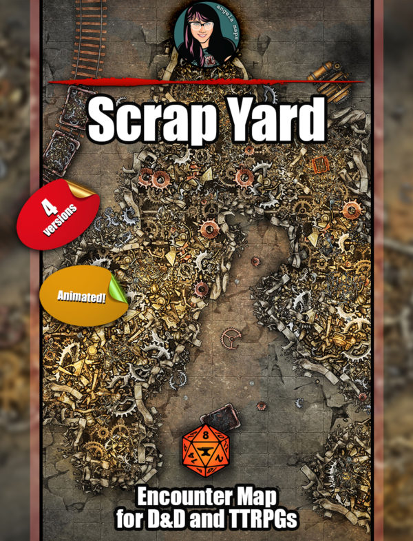 Scrap Yard battle map pack - Foundry VTT support.  JPG/WEBM