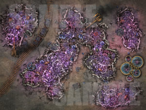 Scrap Yard, or modron burial ground, or metal planet battle map for D&D