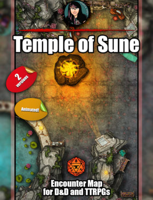 Temple of Sune battle map pack - Foundry VTT support.  JPG/WEBM