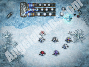 Snowman Snow golem factory battle map for D&D