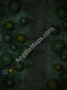 Forest ambush at night battle map for D&D