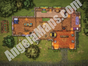 Home and shop of a seamstress or tailor TTRPG battle map