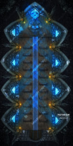 Icy cold cathedral battle map for D&D
