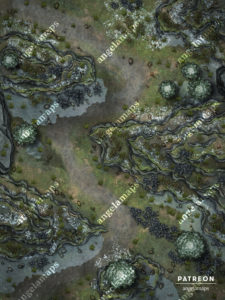 Snowy mountain pass battle map for D&D and TTRPGs