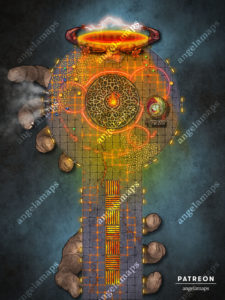 Fire portal, animated battle map for D&D at TTRPGs