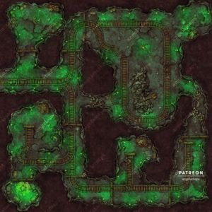 Mine with a mysterious green glow battle map
