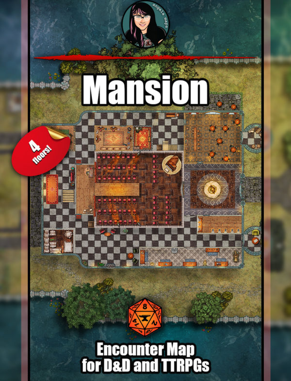 Mansion Battle Map Foundry VTT support - JPG