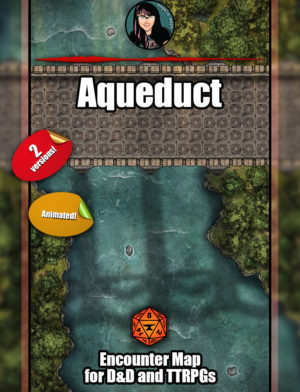 Aqueduct battle map with Foundry VTT support - Animated  JPG/WEBM