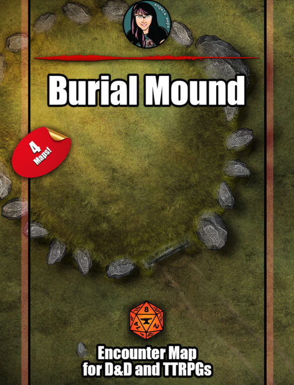 Burial Mound battle map with Foundry VTT support - JPG