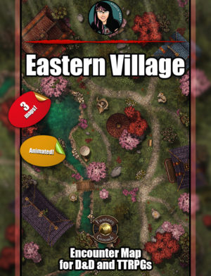 Eastern Village battle map with Foundry VTT support - Animated JPG/WEBM