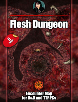 Flesh Dungeon battle map with Foundry VTT support - JPG
