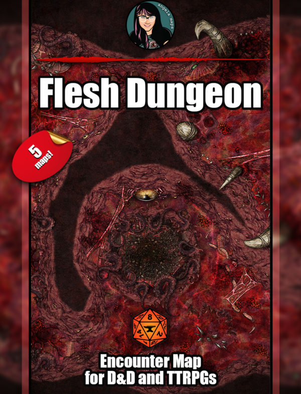 Flesh Dungeon battle map with Foundry VTT support - JPG