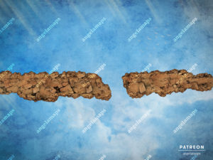 Crumbling path battle map over the sky TTRPGs