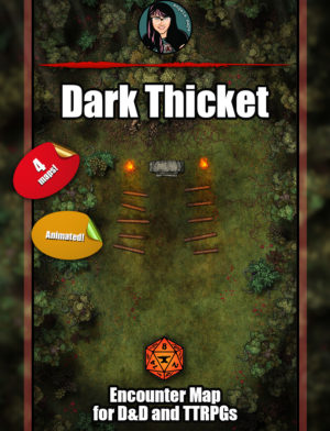 Dark Thicket battle map with Foundry VTT support - Animated JPG/WEBM