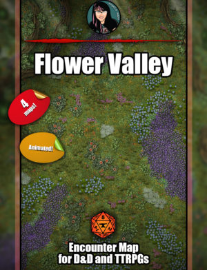 Flower Valley battle map with Foundry VTT support - Animated JPG/WEBM