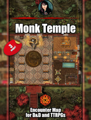 Monk Temple on a Mountain battle map with Foundry VTT support