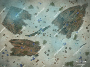 Underwater shipwreck battle map for D&D