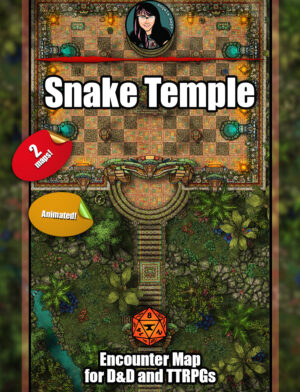 Animated snake temple battle map pack from Angela Maps
