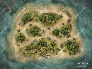 Isle of the bunnies - TTRPG battle map