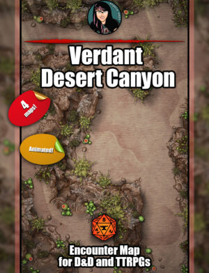 Verdant Desert Canyon -  animated battle map with Foundry VTT