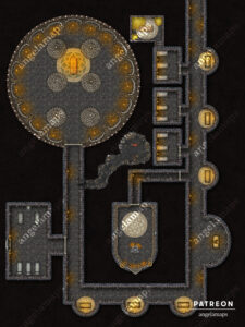 Ossuary battle map for ttrpgs and setup for fvtt