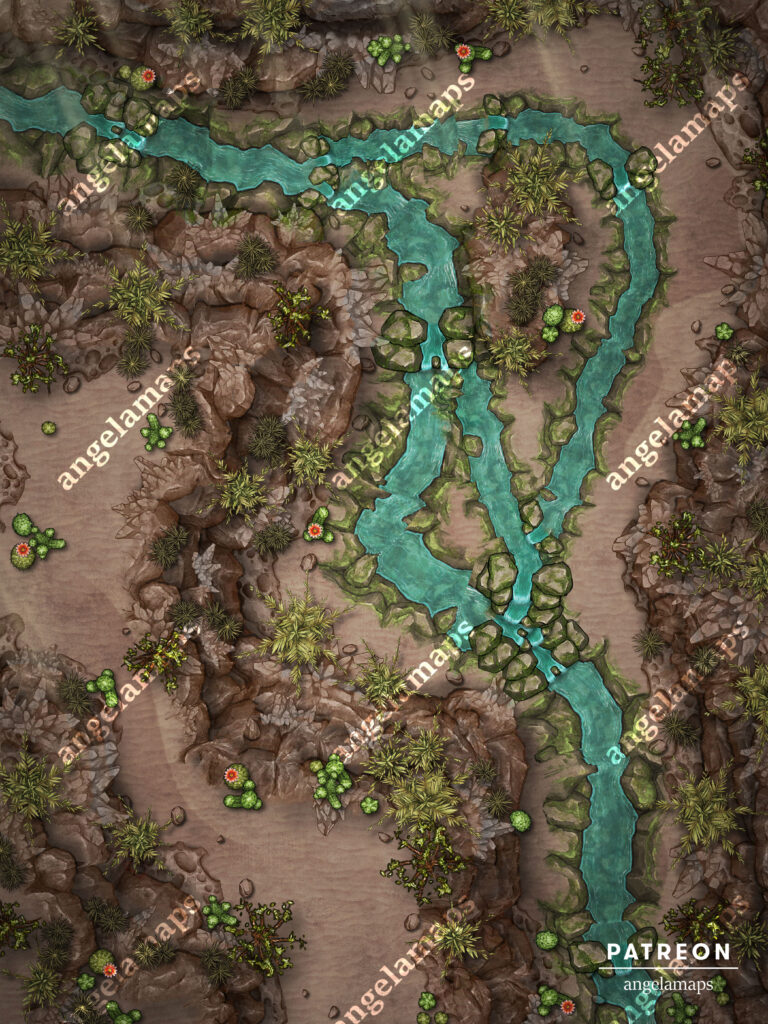 River canyon battle map, animated and ready for FVTT