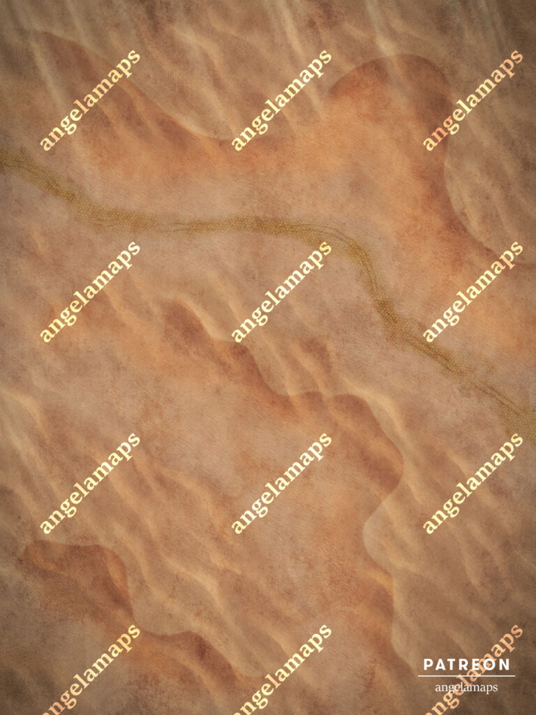 Desert path encounter map for TTRPGs