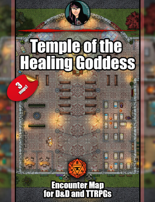 Temple of the Healing Goddess- battle map pack with Foundry VTT