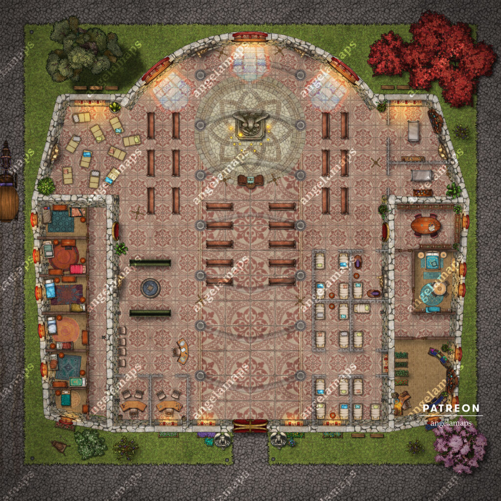 Temple of the healing goddess battle map church and hospital