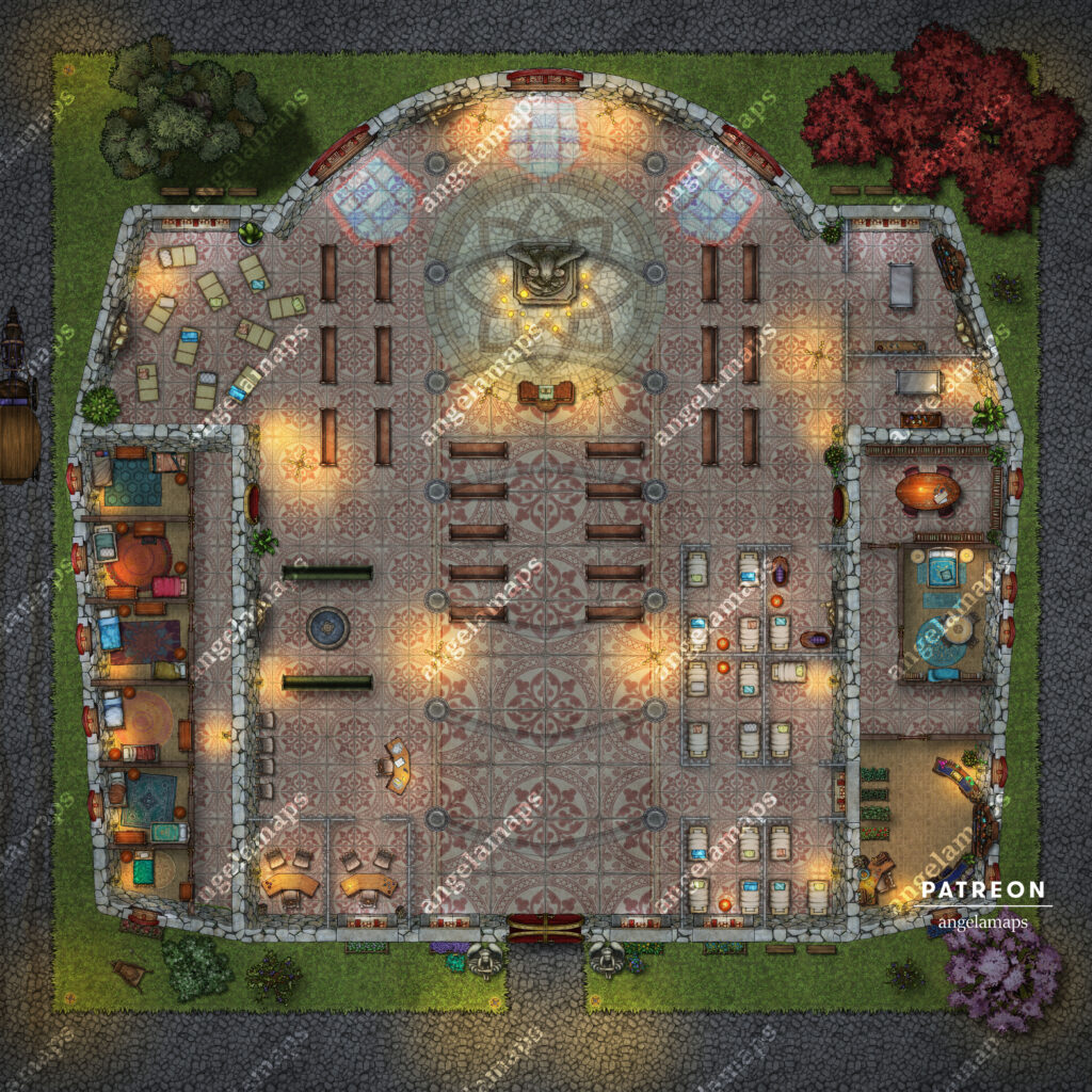Temple of the healing goddess battle map church and hospital