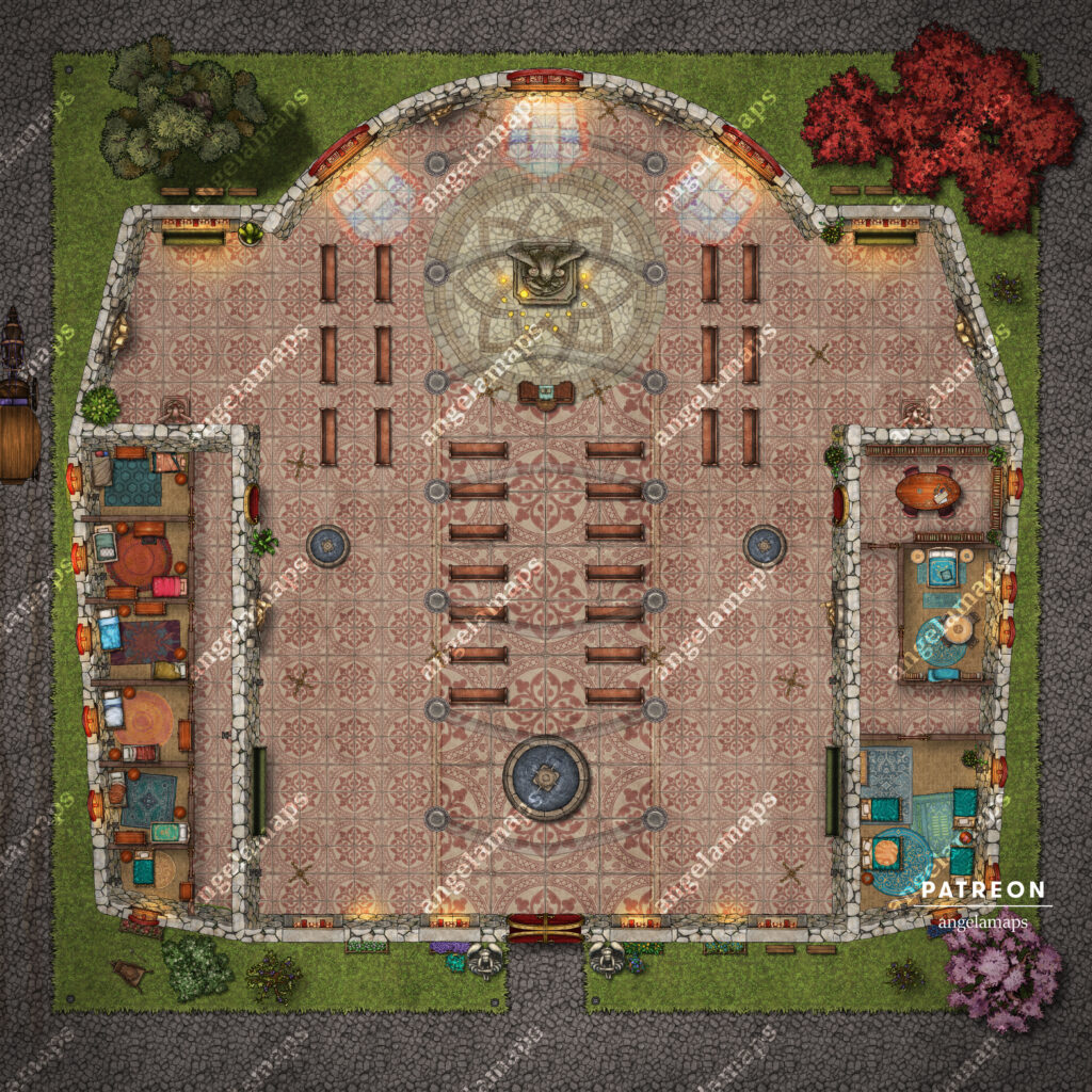 Temple of the healing goddess battle map church and hospital