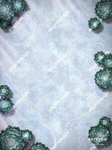 Snowy winter battle map for TTRPGs