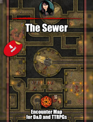 The Sewers - 4 variants battle map pack with Foundry VTT