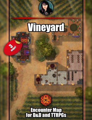 Vineyard - 3 variants battle map pack with Foundry VTT
