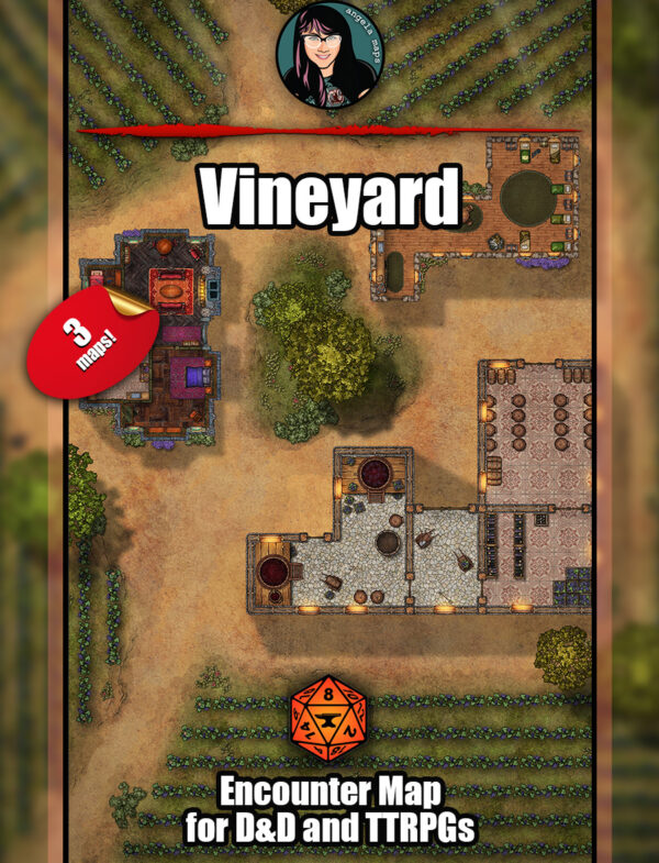 Vineyard - 3 variants battle map pack with Foundry VTT