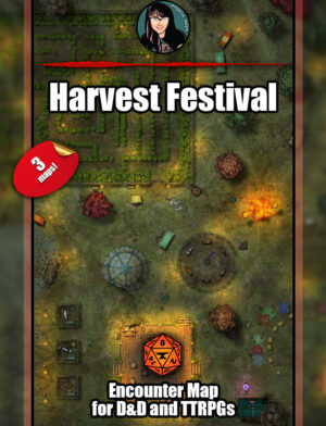 Pumpkin Harvest Festival - 3 variants battle map pack with Foundry VTT