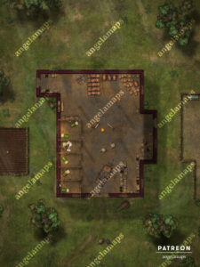 Theives den in an old barn battle map from Angela Maps