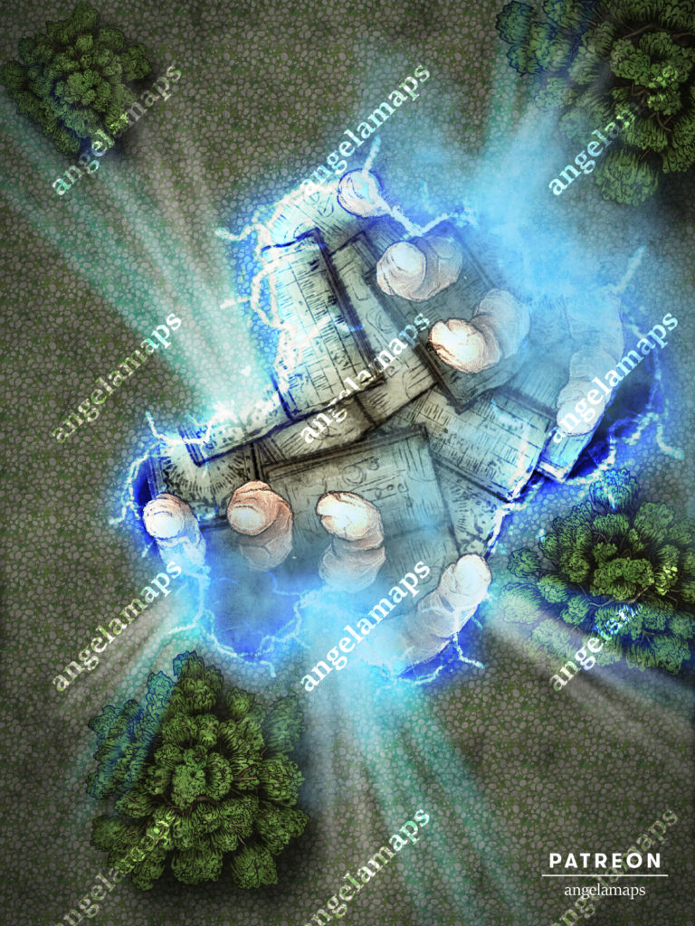 Hand of God (Books) animated battle map pack for FVTT