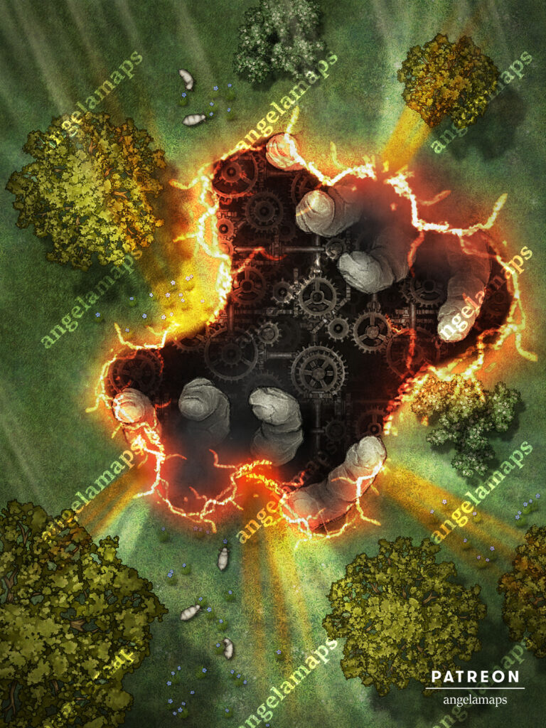 Hand of God (Clockwork) animated battle map pack for FVTT