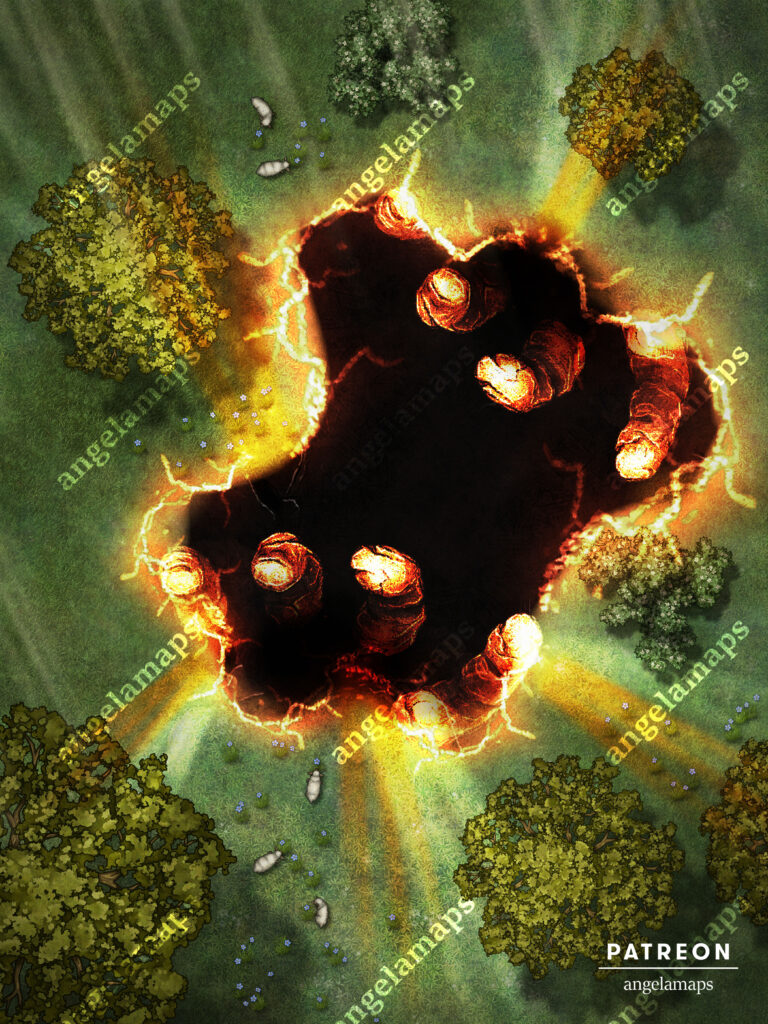 Hand of God (Meadow) animated battle map pack for FVTT